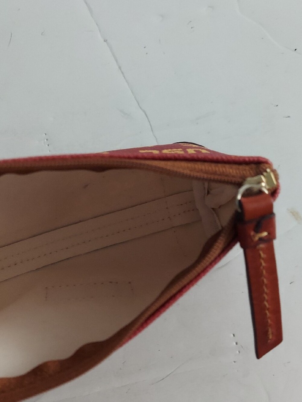 Dooney & Bourke Maroon and Gold USC Logo Zip Pouch - Picture 5 of 8